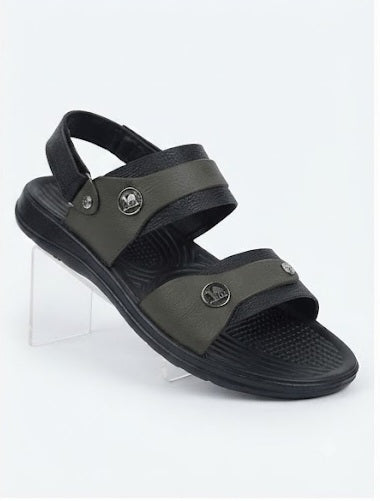 Men's Olive Green Casual Sandals | Comfortable PU Sole